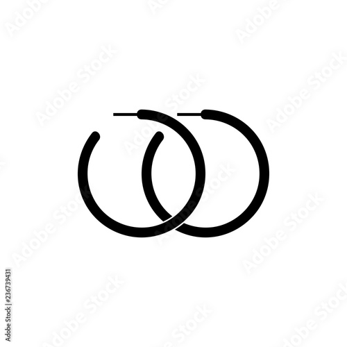 Earrings simple icon.