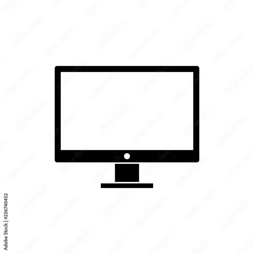 Computer monitor icon. Flat PC symbol. Vector illustration, EPS10. Computer monitor icon. Flat PC symbol. Vector illustration, EPS10.
