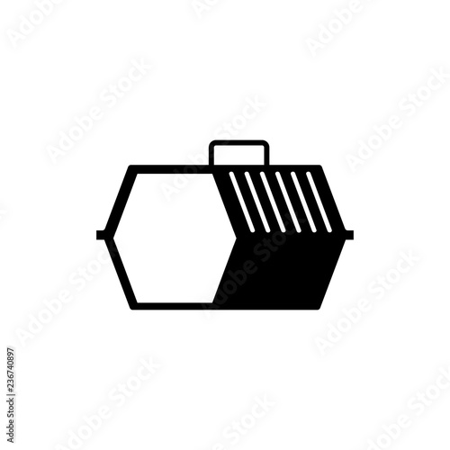 Pet carry case icon flat isolated on white background vector illustration