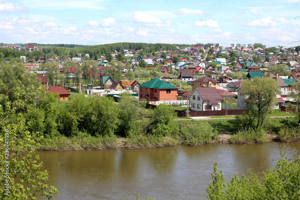 village on the river Siberian  in Russia