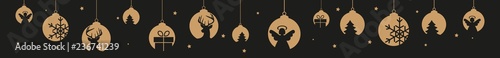 goldene Christbaumkugeln und Sterne Header