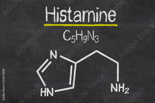 Blackboard with the chemical formula of Histamine photo