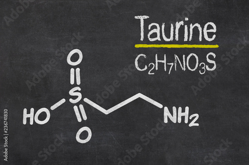 Blackboard with the chemical formula of Taurine photo