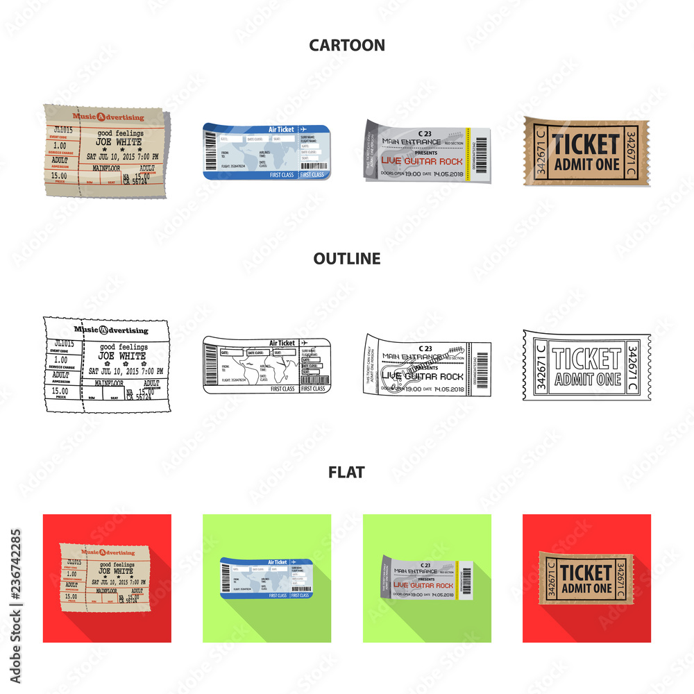 Fototapeta premium Vector design of ticket and admission logo. Collection of ticket and event stock symbol for web.