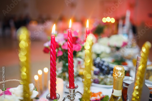 candles on table