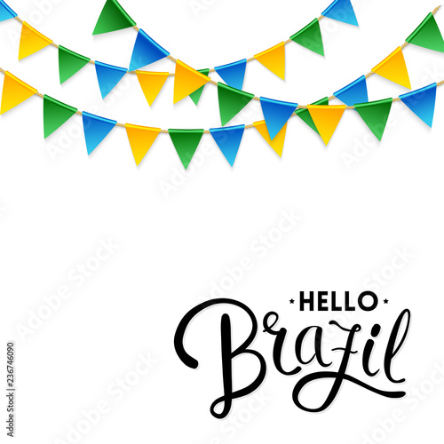 Vector illustration of Isolated Hello Brazil Background