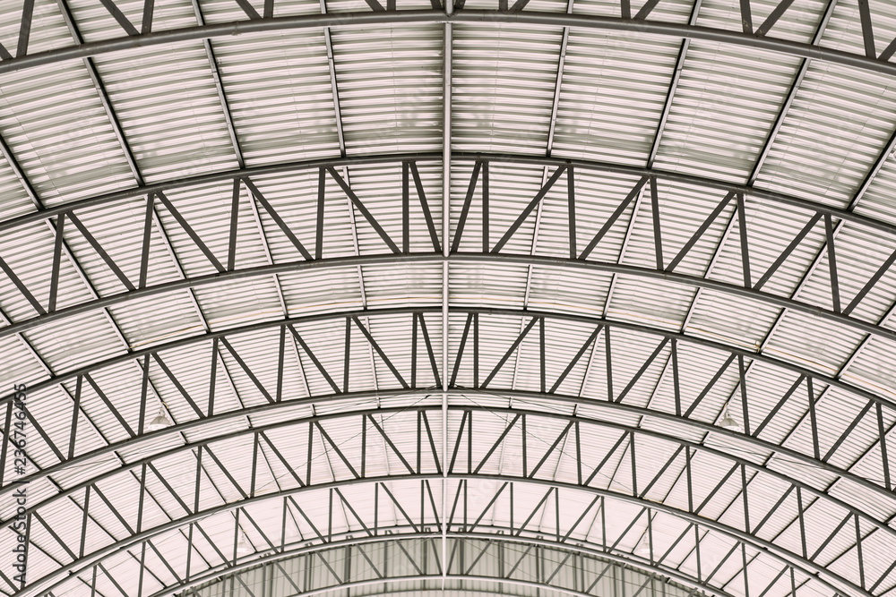 Pattern of steel roof framework, Curve roof steel design structure with