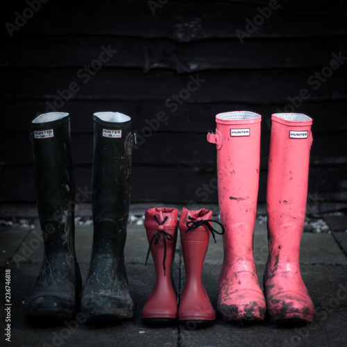 Wellington boots family male female and child