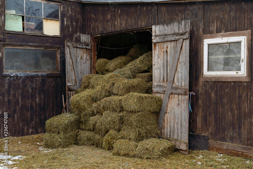 Heuschober mit Heuballen