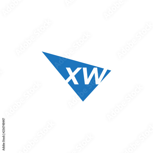 Free Download initial two letter xw negative space triangle logo - GFXLoad