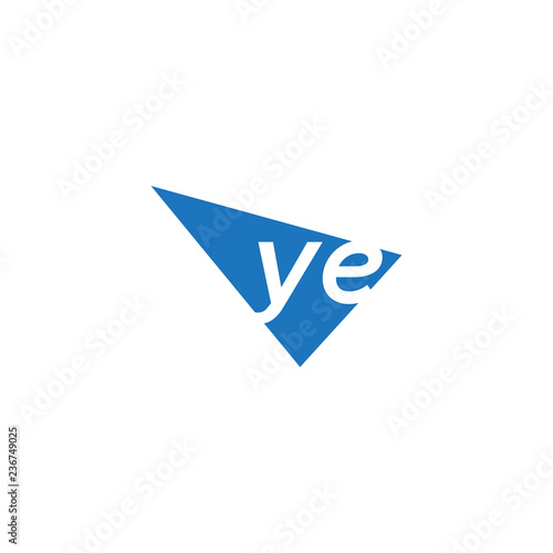 initial two letter ye negative space triangle logo