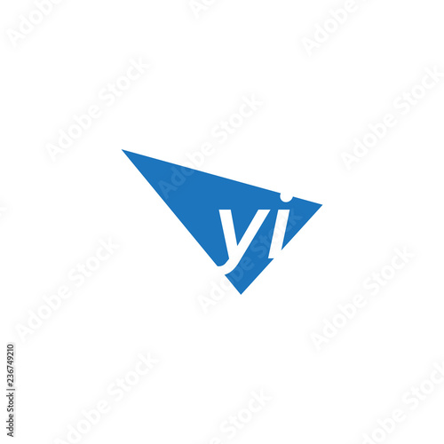 Free Download initial two letter yi negative space triangle logo - GFXLoad