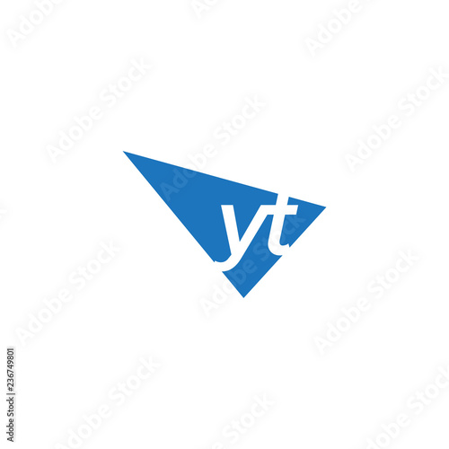 Free Download initial two letter yt negative space triangle logo - GFXLoad