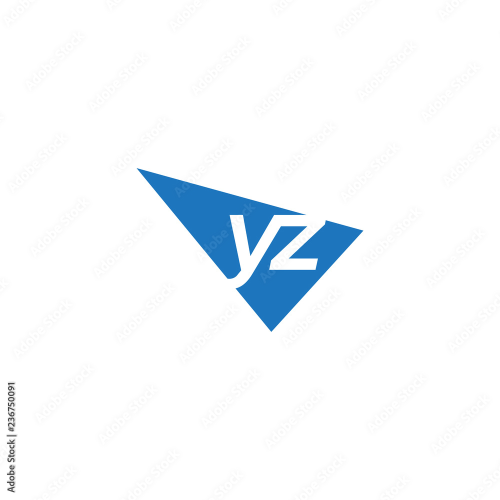 initial two letter yz negative space triangle logo initial two letter yz negative space triangle logo