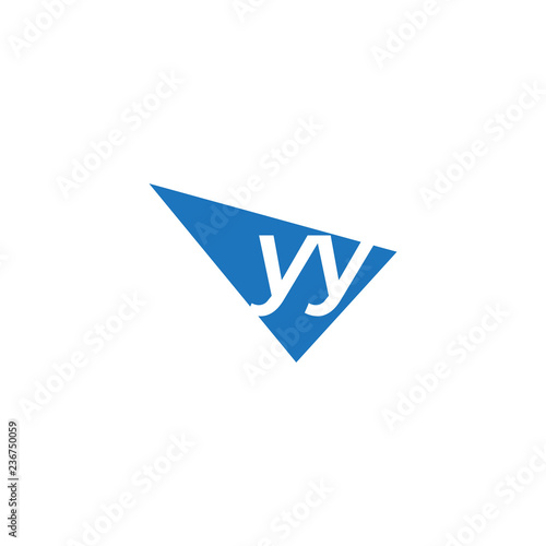 Free Download initial two letter yy negative space triangle logo - GFXLoad
