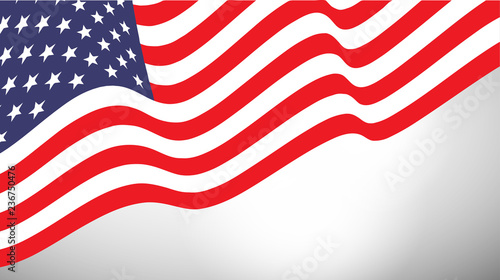 American waving flag vector illustration