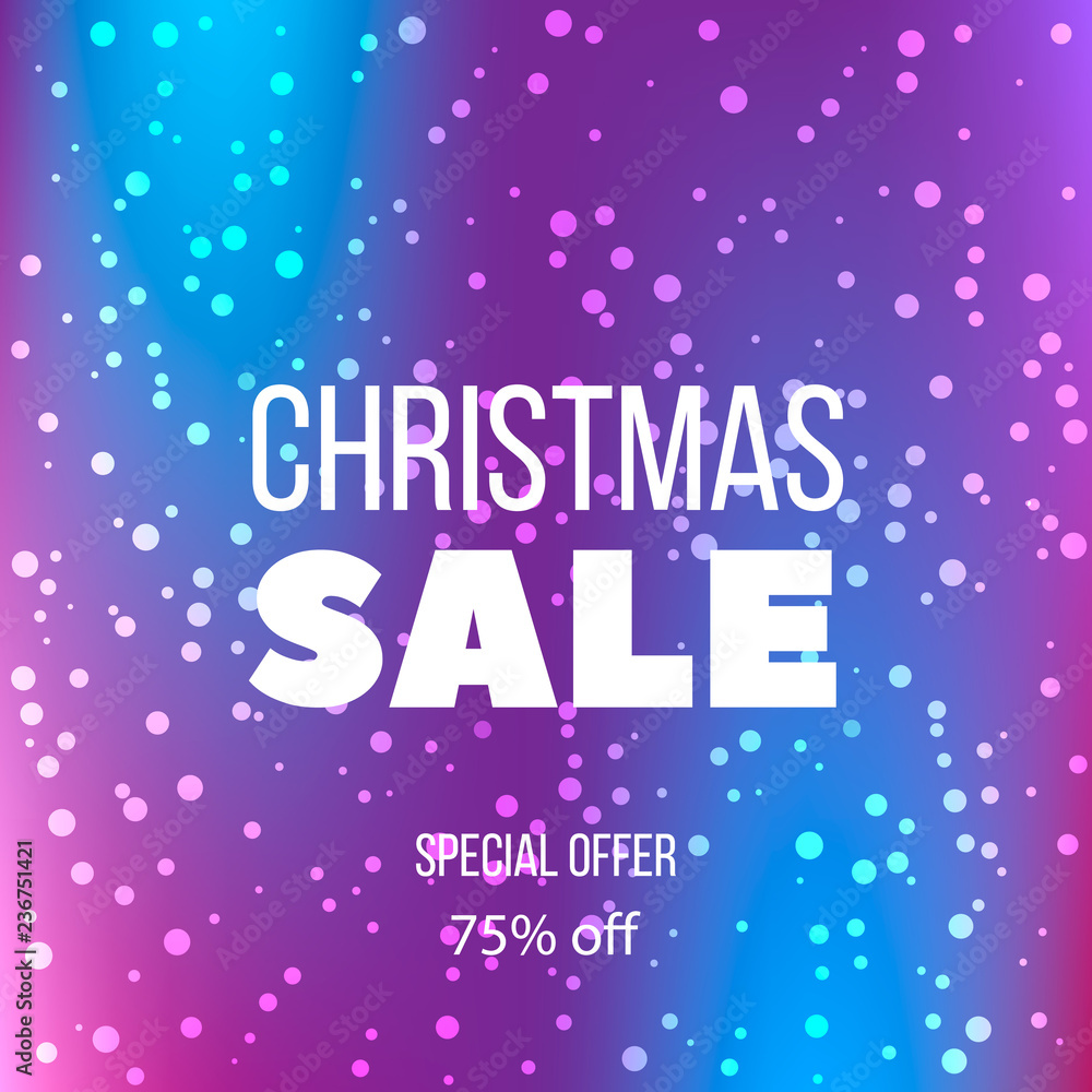 Big christmas sale poster, special offer, discount. Vector illustration