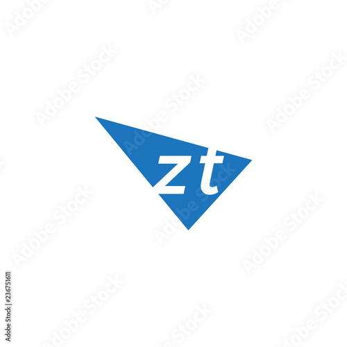 Free Download initial two letter zt negative space triangle logo - GFXLoad