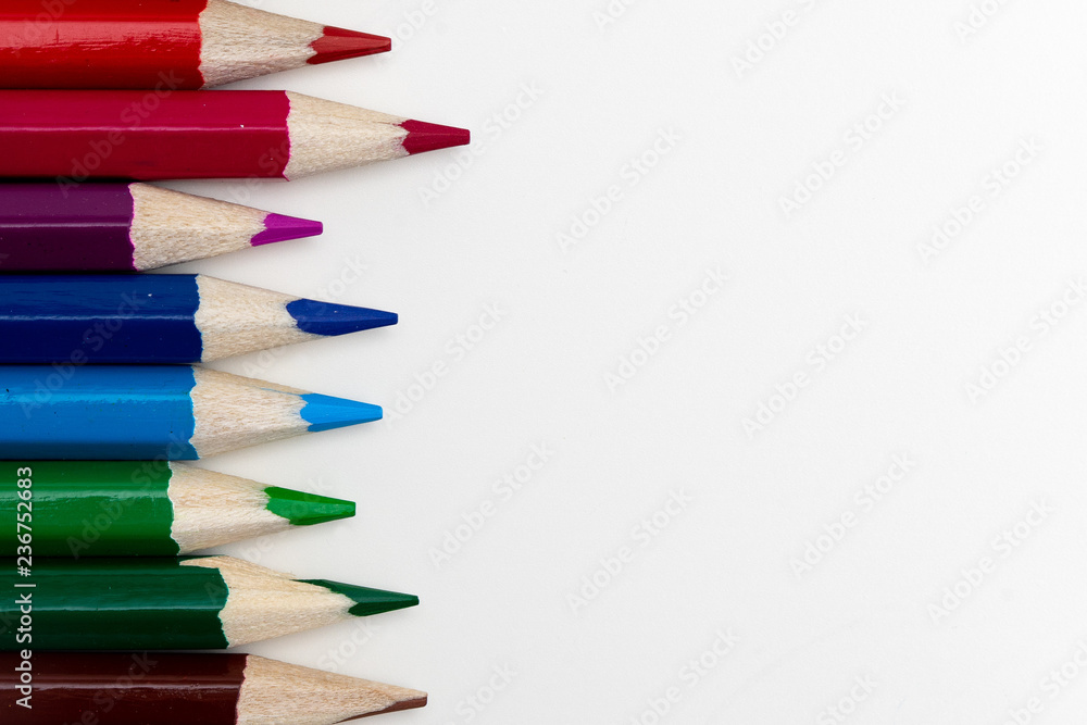 Buntstifte auf weißem Hintergrund, Template, Vorlage mit Stift für Text cc Buntstifte auf weißem Hintergrund, Template, Vorlage mit Stift für Text cc
