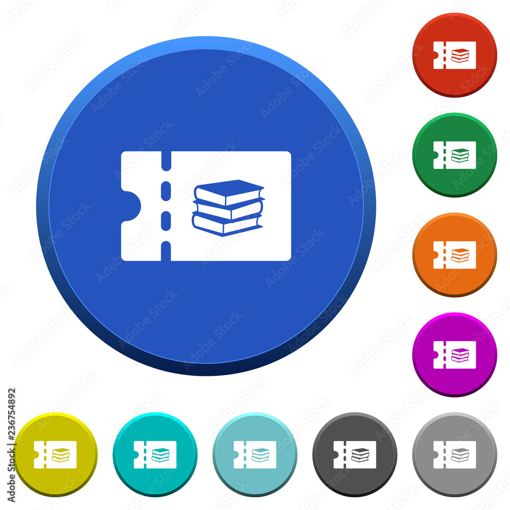 Bookstore discount coupon beveled buttons Bookstore discount coupon beveled buttons