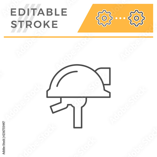 Mining helmet line icon