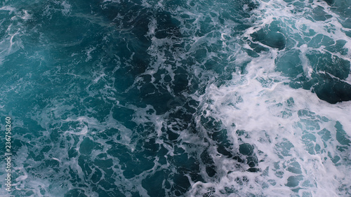 blue and white foamy ocean waves © Björn