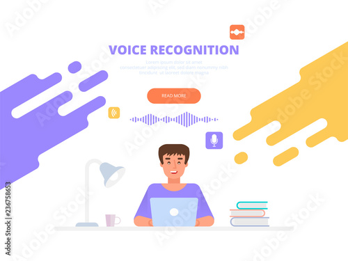 Voice recognition. Intelligent voice personal assistant technology concept.