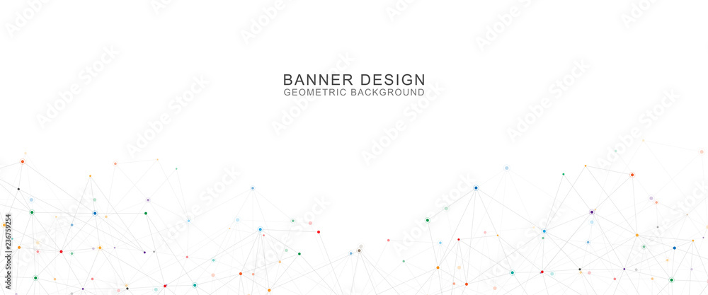 Geometric abstract background with connected dots and lines. Molecular structure and communication concept. Digital technology background and network connection. Geometric abstract background with connected dots and lines. Molecular structure and communication concept. Digital technology background and network connection.