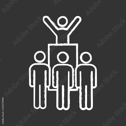 Protest leader chalk icon