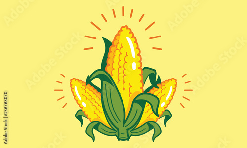Cartoon Fresh Corn Vector