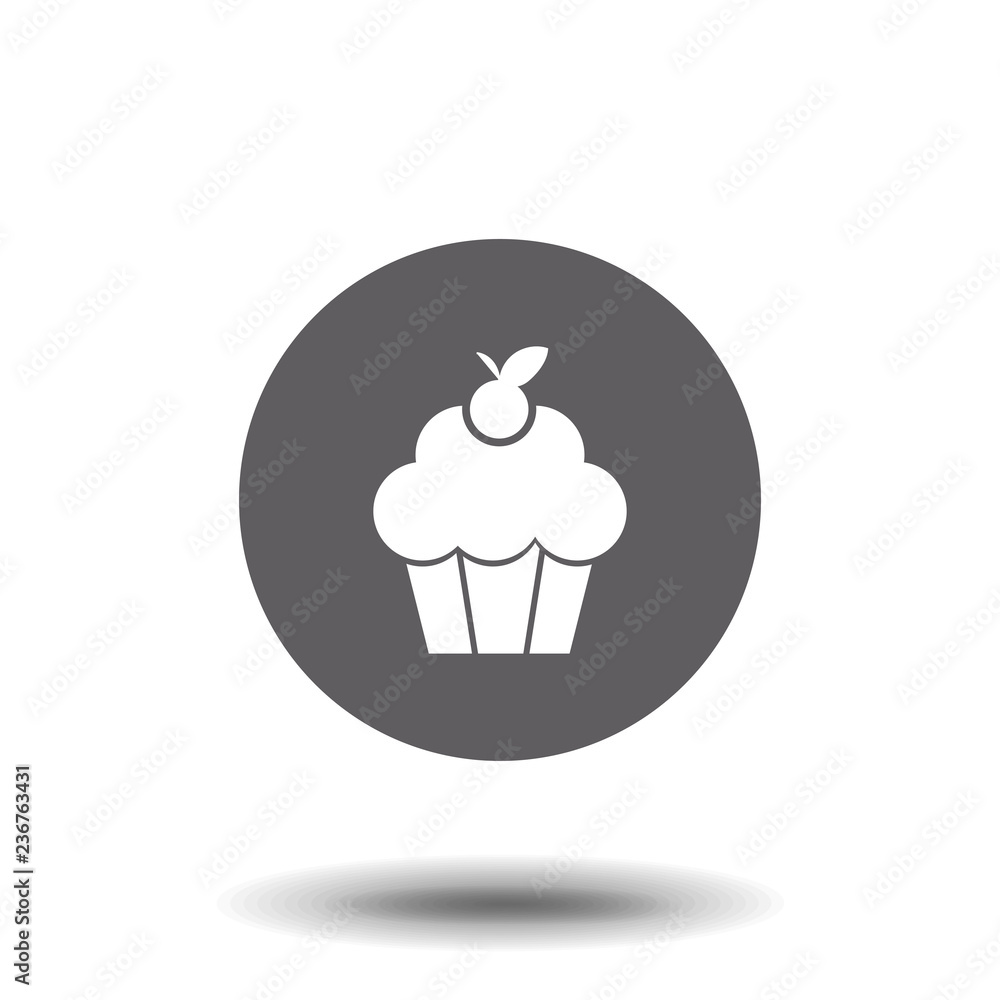cream cupcake icon, vector illustration, sign on isolated background cream cupcake icon, vector illustration, sign on isolated background