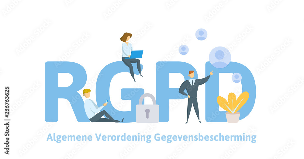RGPD, Spanish, French and Italian version of GDPR. General Data Protection Regulation. Flat vector illustration. The protection of personal data. Isolated on white background. RGPD, Spanish, French and Italian version of GDPR. General Data Protection Regulation. Flat vector illustration. The protection of personal data. Isolated on white background.
