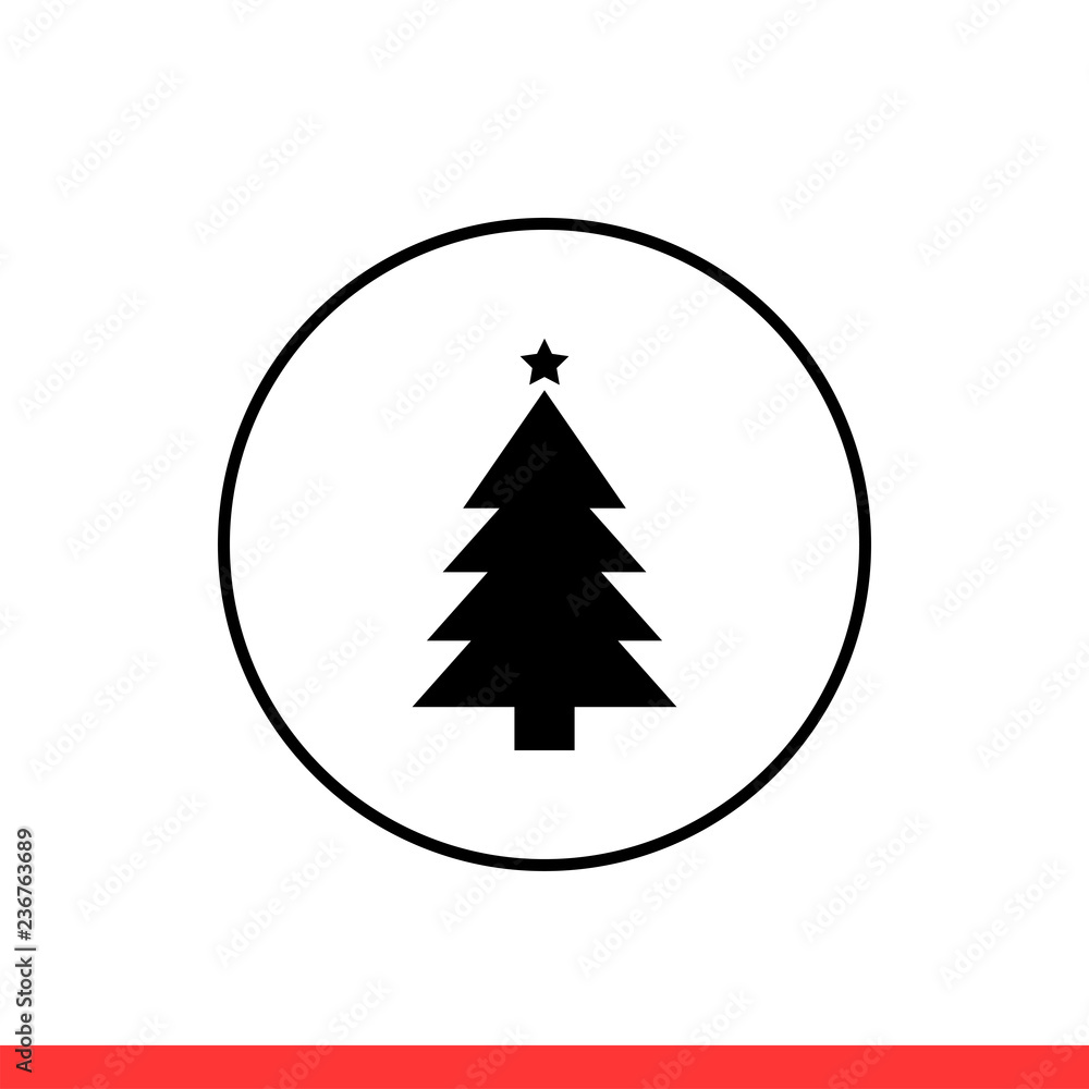 Christmas tree icon vector, new year symbol sign Christmas tree icon vector, new year symbol sign