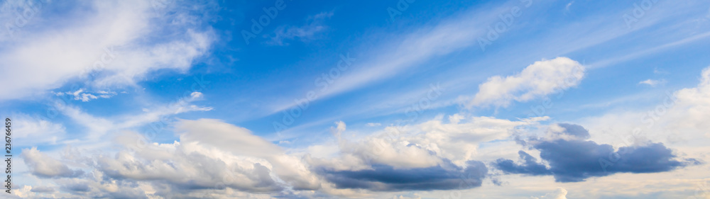 Fototapeta premium panorama nieba i ciemne chmury latem piękne tło