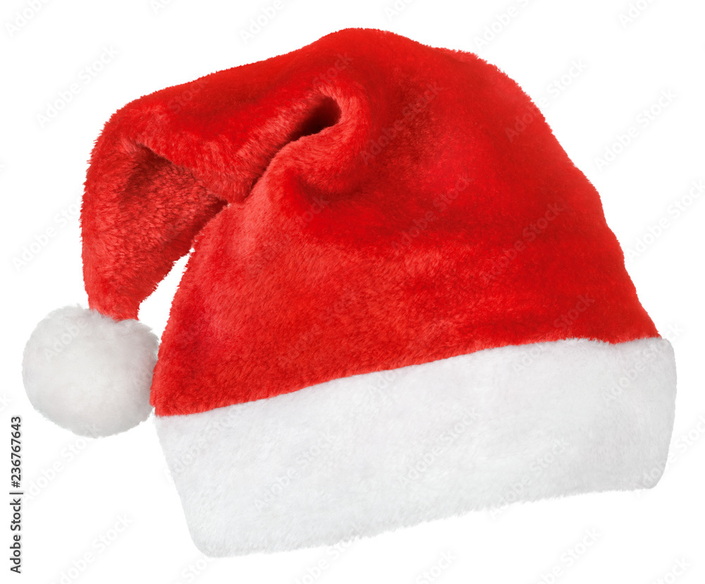Santa Claus or christmas red hat isolated on white background Santa Claus or christmas red hat isolated on white background