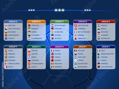 Groupes table, vector illustration