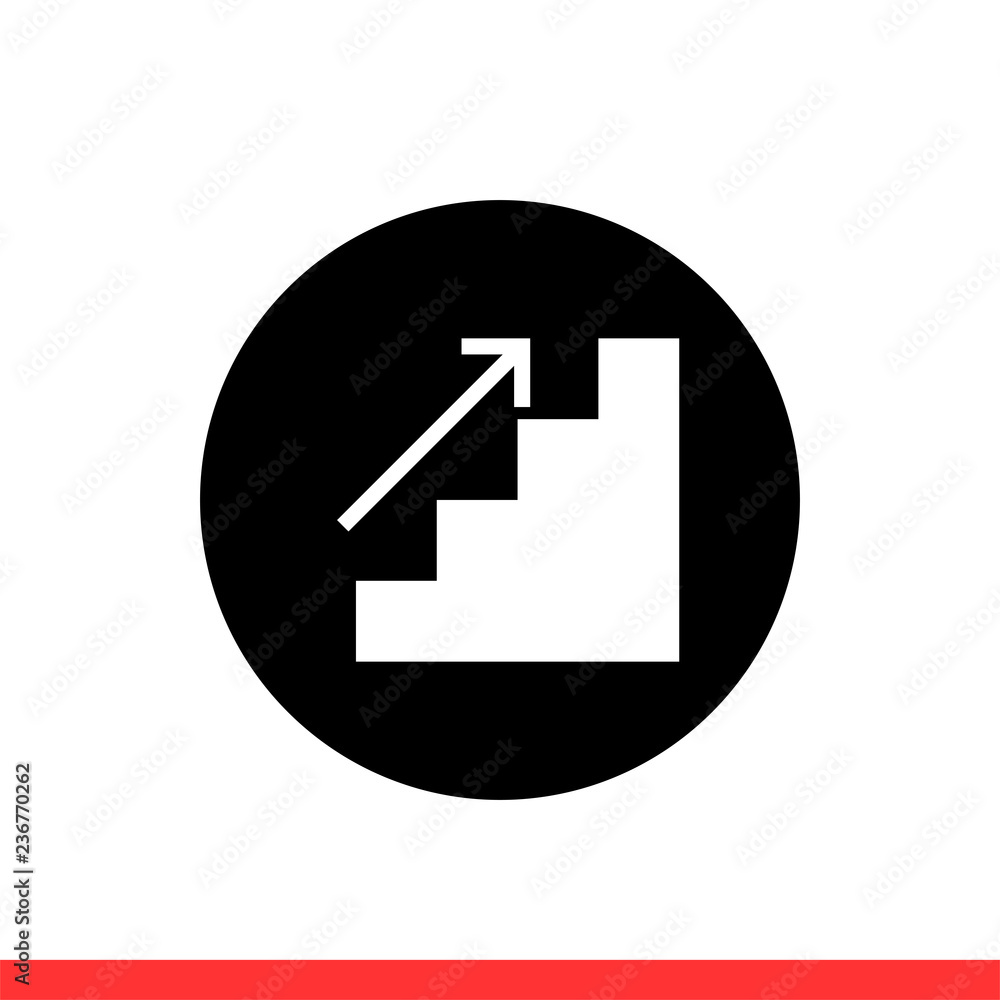 Upstairs icon vector, arrow symbol sign Upstairs icon vector, arrow symbol sign