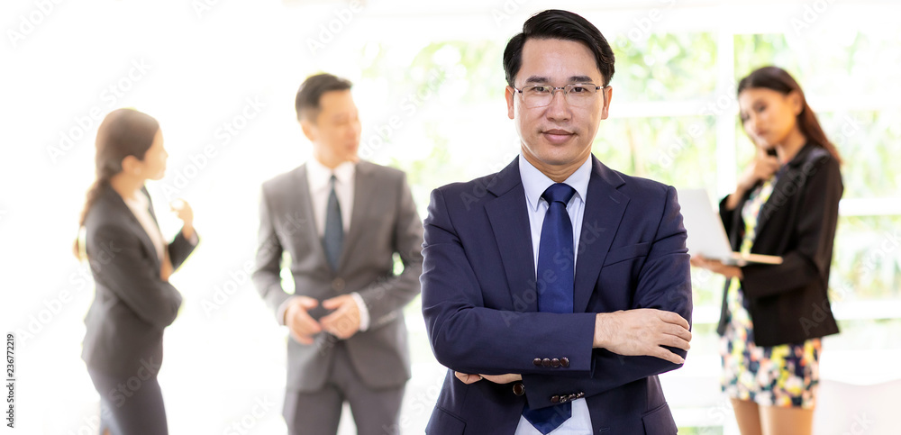 asian businessman with business team asian businessman with business team