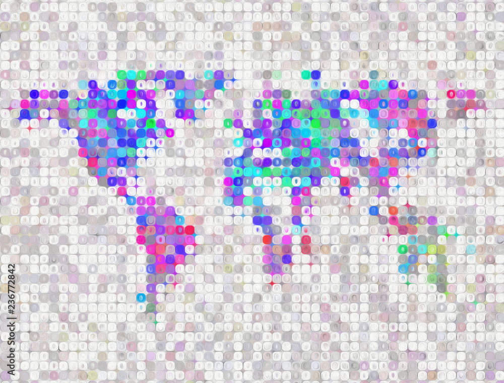 Fototapeta premium Abstract polygon 3d render world map isolated on white background