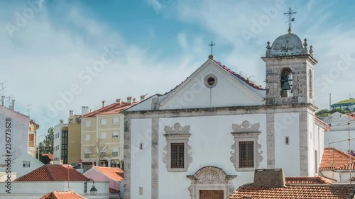 Cathedral in Odivelas, Portugal. Beautiful day view. District of Lisbon. photo