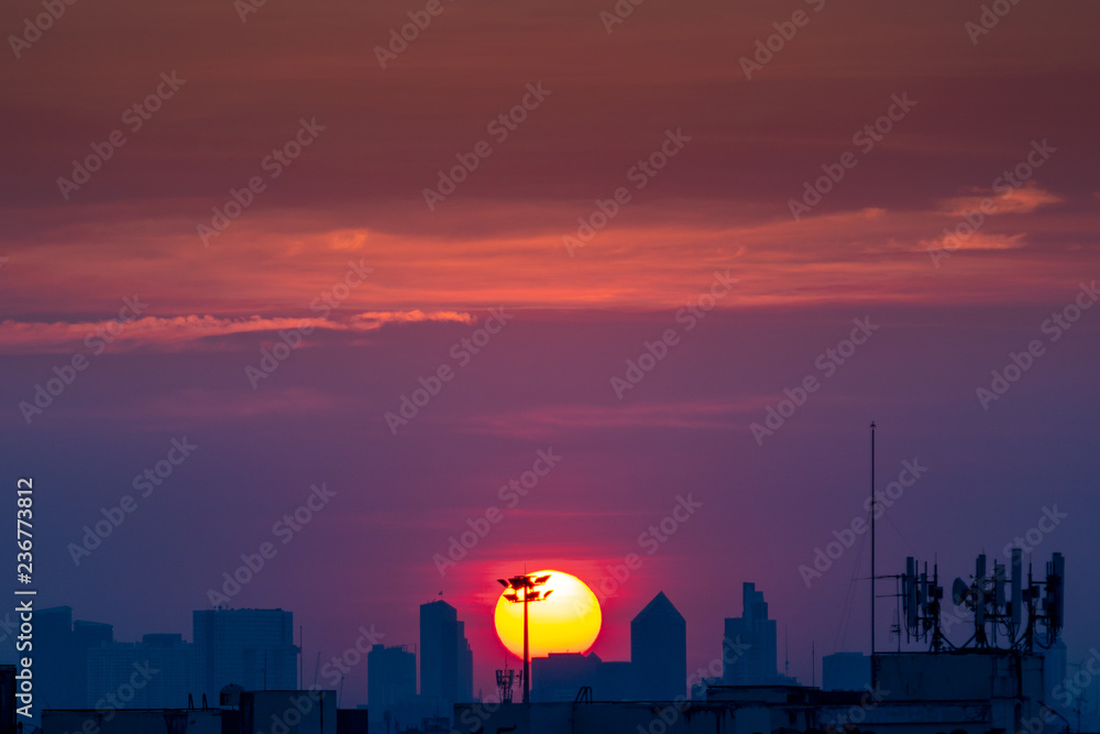 Sunset Sky Background in summer