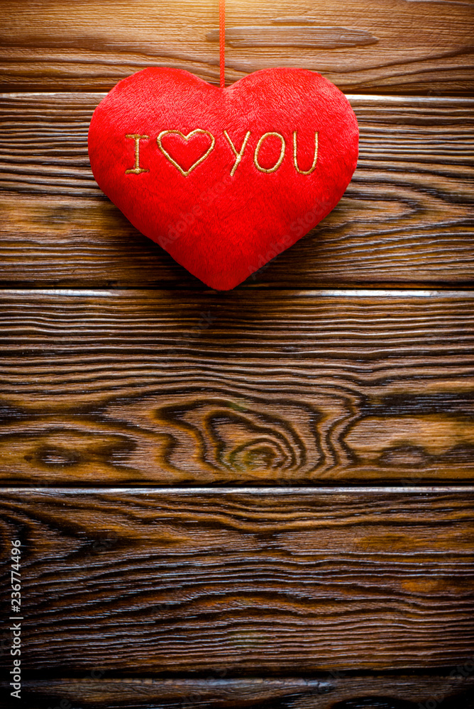 A symbol of love on brown background derevier A symbol of love on brown background derevier