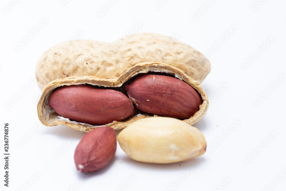 peanuts on white background peanuts on white background