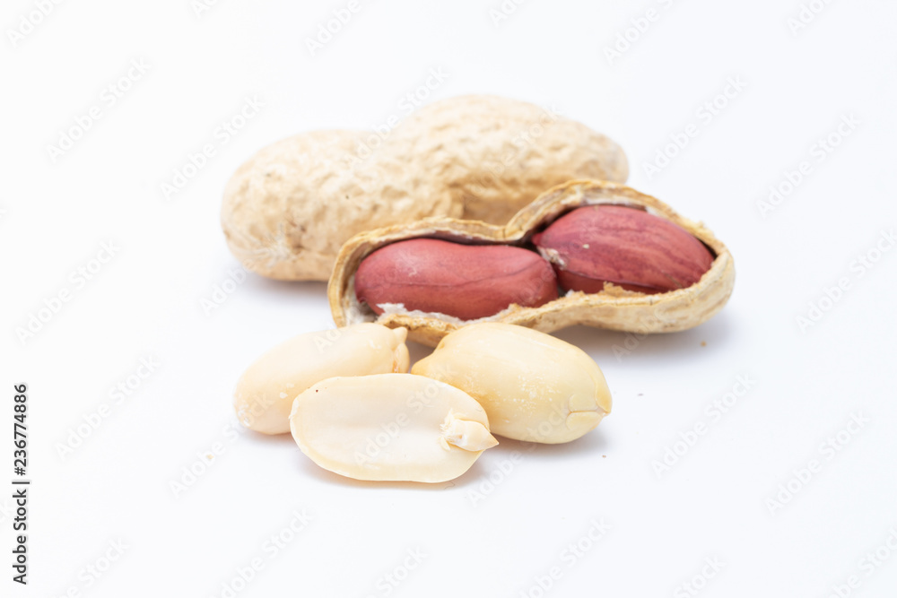 peanuts on white background peanuts on white background