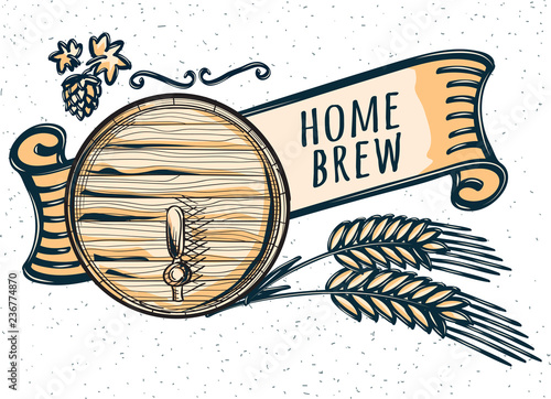 Home brew craft beer emblem