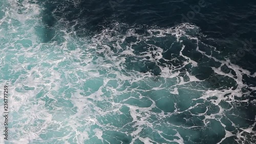 foamy azure ocean waves and currents