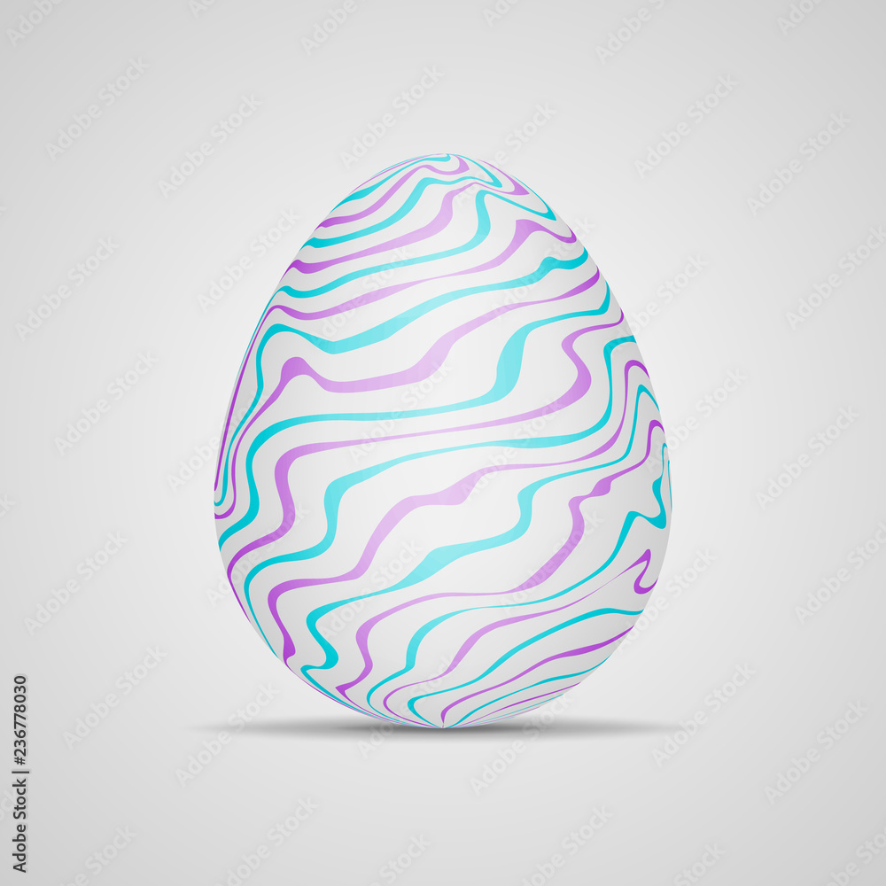 Easter egg icon with blue and violet stains pattern. Vector illustration. Easter egg icon with blue and violet stains pattern. Vector illustration.
