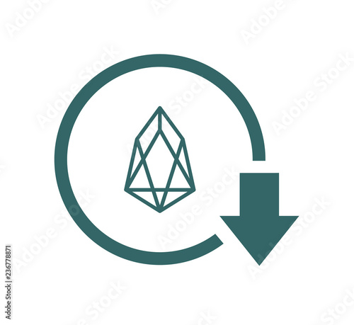 Cost reduction- decrease icon. Vector symbol image isolated on background
