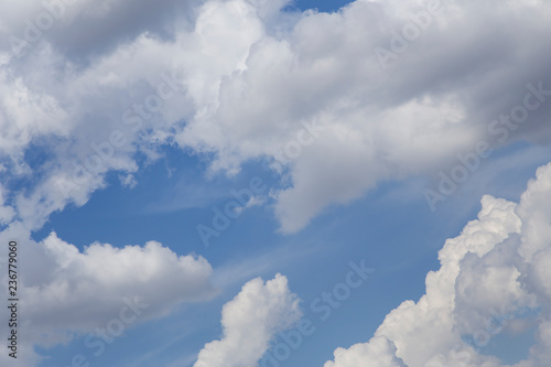 Blue sky background and white clouds.