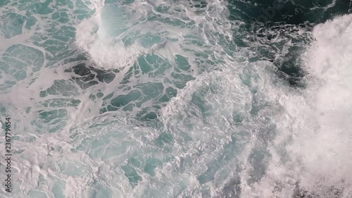 foamy azure ocean waves and currents